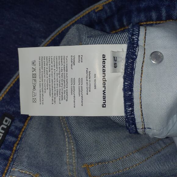 Alexander Wang 'Ez' Mid Rise Relaxed Straight Denim Jean Size 29 - Picture 5 of 5